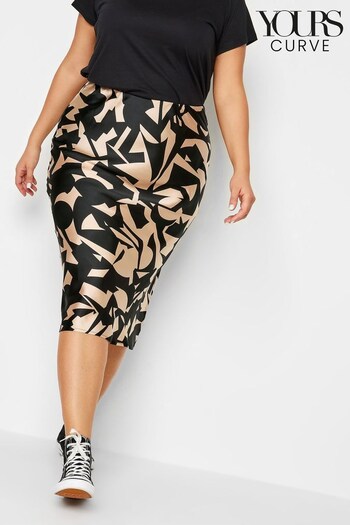 Yours Curve Black London Bias Cut Skirt (5B2502) | £26