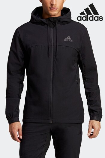 adidas Black Performance COLD.RDY Full-Zip Workout Hoodie (5D2387) | £80