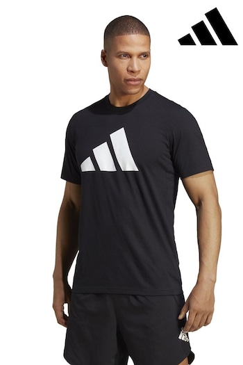 adidas Black Train Essentials Feelready Logo Training T-Shirt (5E3094) | £25
