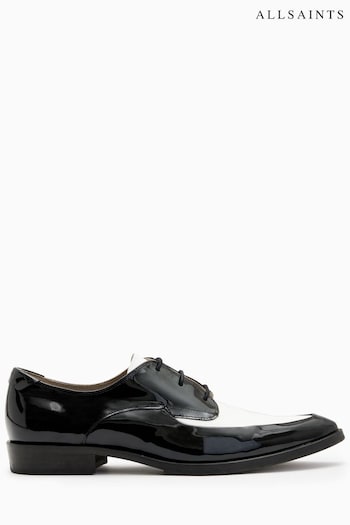 AllSaints Black Lex Patent Lace-Up Shoes (600437) | £189