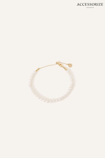 Accessorize 14ct Gold-Plated Pearl Slider Bracelet (600449) | £22