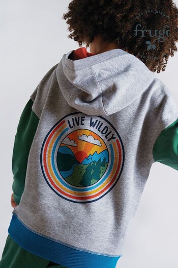 Frugi Grey Bowen Switch Colourblock Hoodie (600501) | £38 - £40