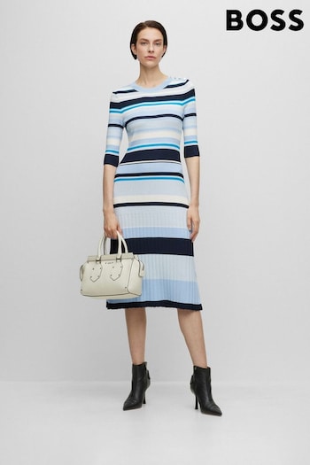 BOSS Blue Stripe Knitted Dress (600707) | £199