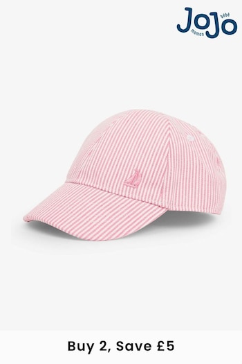 JoJo Maman Bébé Pink Striped Cap (600752) | £14