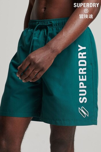Superdry Green Applique 19 inch Recycled Swim Shorts (600756) | £40