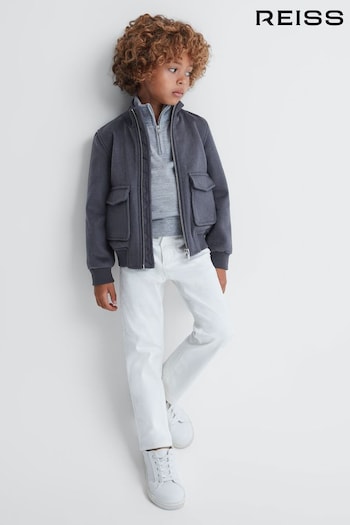 Reiss Airforce Blue Shuffle Junior Wool Blend Zip-Through Jacket (600841) | £78