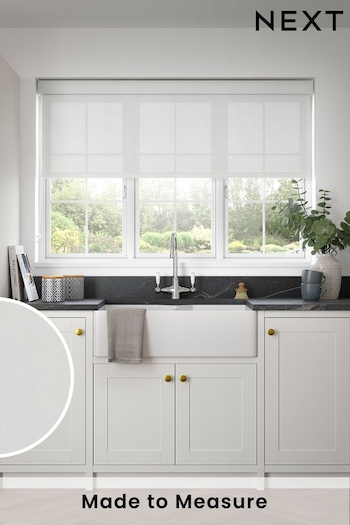 Snowdrop White Linea Made to Measure Roller Blind (601063) | £63