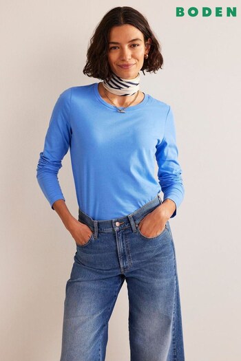 Boden Blue Pure Cotton Long Sleeve Top (601255) | £28