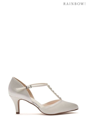 Rainbow Club White Regular Fit Wedding Cordelia Ladies Satin Bridal Shoes por (601370) | £105