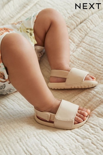 Neutral Beige Sandals Slider Sandals (0-24mths) (601518) | £8