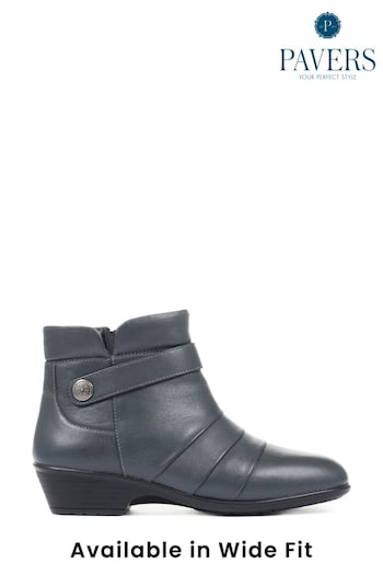 Pavers Navy Womens Leather Ladies Ankle Boots (601586) | £50