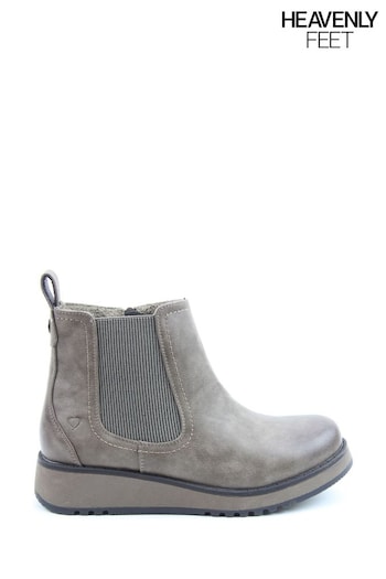 Heavenly Feet Ladies Vegan Friendly Ankle Brown chunky Boots (602090) | £55
