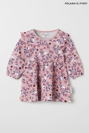 Polarn O Pyret Pink Organic Floral Dress Printed (602181) | £35
