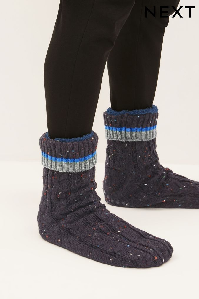 Mens chunky slipper socks top