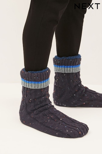 Navy Blue Colour Pop Slippers Socks Boots (602182) | £18