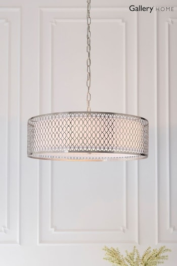 Gallery Home Silver Keela Ceiling Light Pendant (602316) | £153