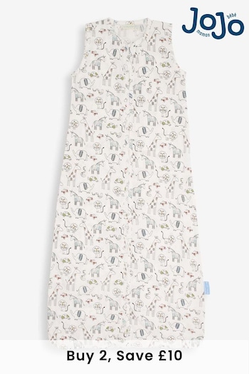 JoJo Maman Bébé White Safari Print 1 Tog Toddler Sheet Sleeping Bag (602394) | £28
