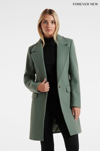 Forever New Green Kellie Single Breasted Coat (602489) | £98