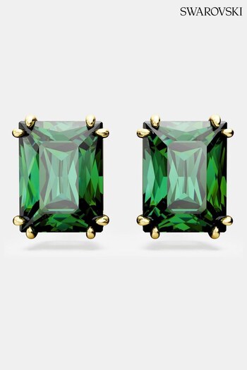 Swarovski Green Matrix Pierced Earrings Rhodium Shiny (602561) | £85