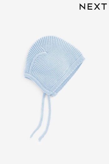Light Blue Knitted Bonnet Baby Hat (0mths-2yrs) (602607) | £6