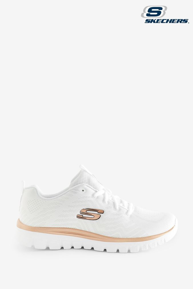 Skechers White Skechers Graceful Get Connected White Shoes (602715) | £62