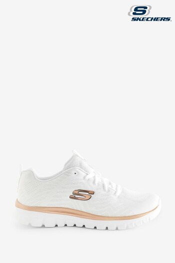 Skechers White Sparrow Skechers Graceful Get Connected White Shoes (602715) | £62