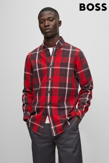 BOSS Red Check Tartan Long Sleeve Shirt (602776) | £119