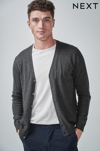 Charcoal Grey Cotton Rich Cardigan (602932) | £28