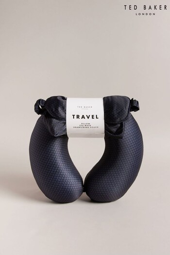 Ted Baker Davidd Black Geo Print Pillow And Eye Mask Travel Set (602957) | £55