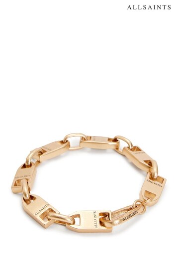 AllSaints Gold Tone Zipper Slider Bracelet (603539) | £39