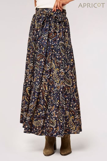 Apricot Blue Paisley Tiered Volume Skirt (603867) | £35