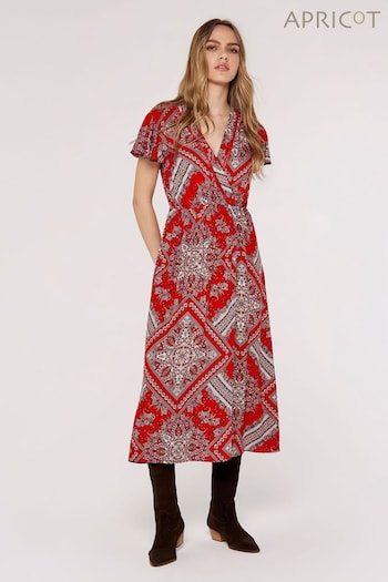 Apricot Red Scarf Print Midaxi Dress (603902) | £35