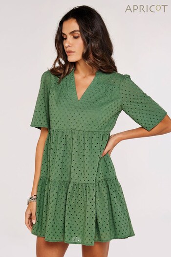 Apricot Green Broderie Anglaise Dress (603950) | £37