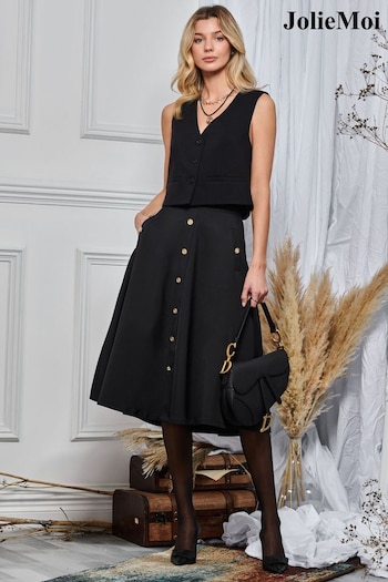 Jolie Moi Black A-line Midi Skirt (603973) | £75