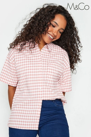 M&Co Pink Gingham Seersucker Shirt (604160) | £25
