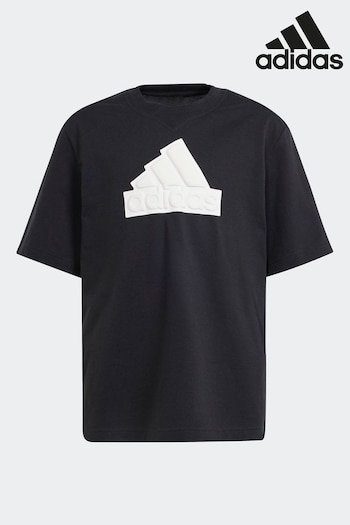adidas Black Sportswear Own Future Icons Logo Piqué T-Shirt (604361) | £20