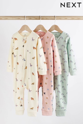Multi Character Baby Footless Zip Sleepsuits 3 Pack (0mths-3yrs) (604425) | £19 - £21