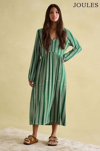 Joules Nia Green Long Sleeve Midaxi Dress (604832) | £44.95