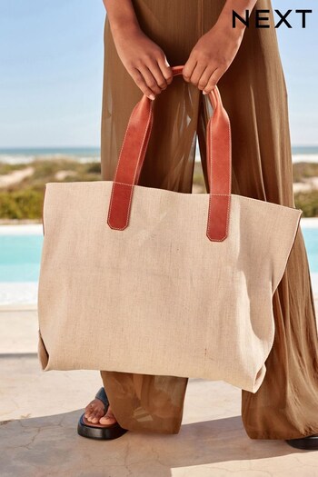 Natural Canvas Oversized Shopper Bag (604845) | £46
