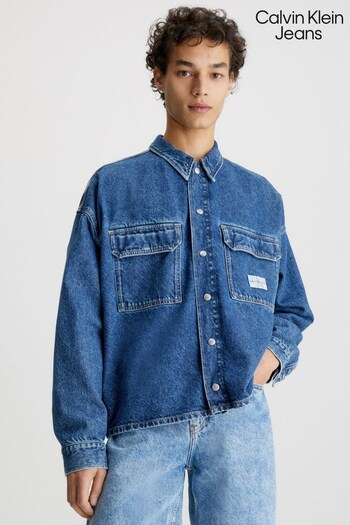 Calvin Klein Jeans Blue Boxy Loose Utility Shirt (604893) | £120