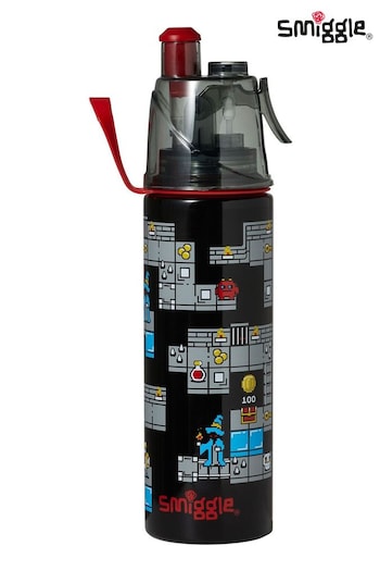 Smiggle Black Loopy Spritz Insulated Stainless Steel Drink Bottle 500ml (605141) | £19