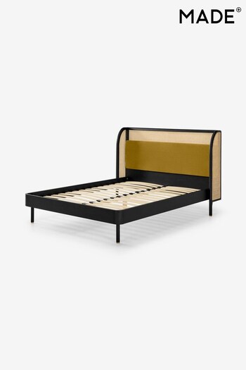 MADE.COM Black Stain Oak and Rattan Ankhara Bed (605191) | £899 - £999