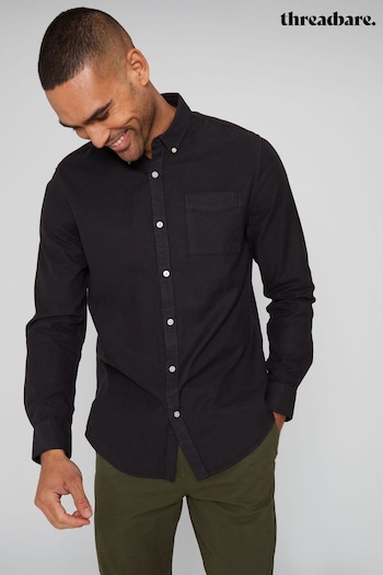 Threadbare Black Long Sleeve Soft Feel Cotton Blend Shirt (605228) | £28