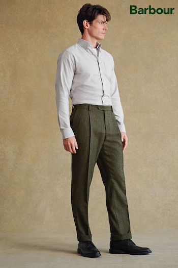 Barbour® Green Donegal Suit Trousers (605252) | £149