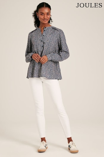 Joules Emsley Blue Floral Long Sleeve Blouse (605296) | £49.95