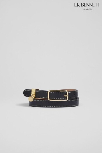 LK Bennett Molly Leather Skinny Belt (605408) | £79