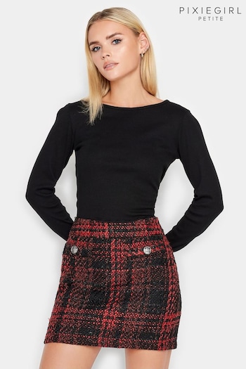 PixieGirl Petite Red Boucle Mini Skirt (605752) | £34