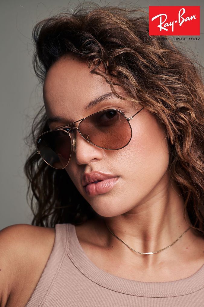 Ray-Ban® Rose Gold Aviator Large Metal Sunglasses (605819) | £156