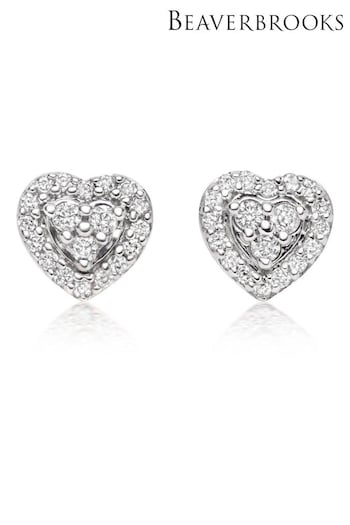 Beaverbrooks 9ct Diamond Heart Earrings (605836) | £550
