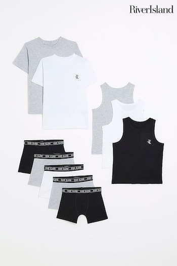 River Island White Boys Underwear T-Shirts, Vests And Boxers Bundle 10 Piece Set (605932) | £30